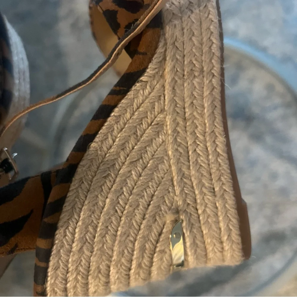 Leopard Print Wedge Sandals